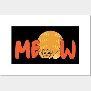 Fat Cat Meow Orange Graphic Posters and Art